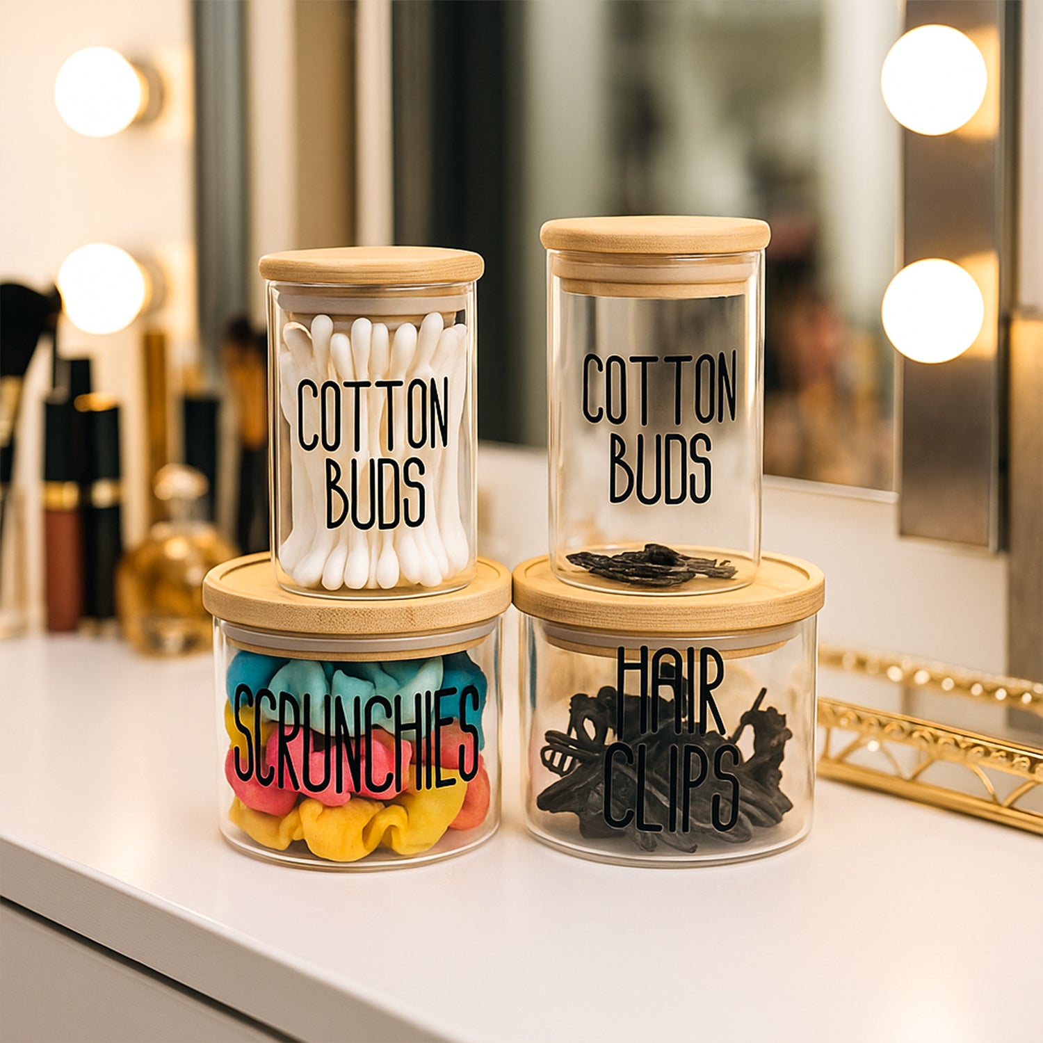Donati Bathroom Storage Jars with Lid - Set Of 4