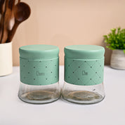 VON CASA Turquoise Argyle Chai & Cheeni Jar Set