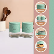 VON CASA Turquoise Argyle Biscuit & Namkeen Jar Set