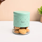 VON CASA Turquoise Argyle Biscuit & Namkeen Jar Set