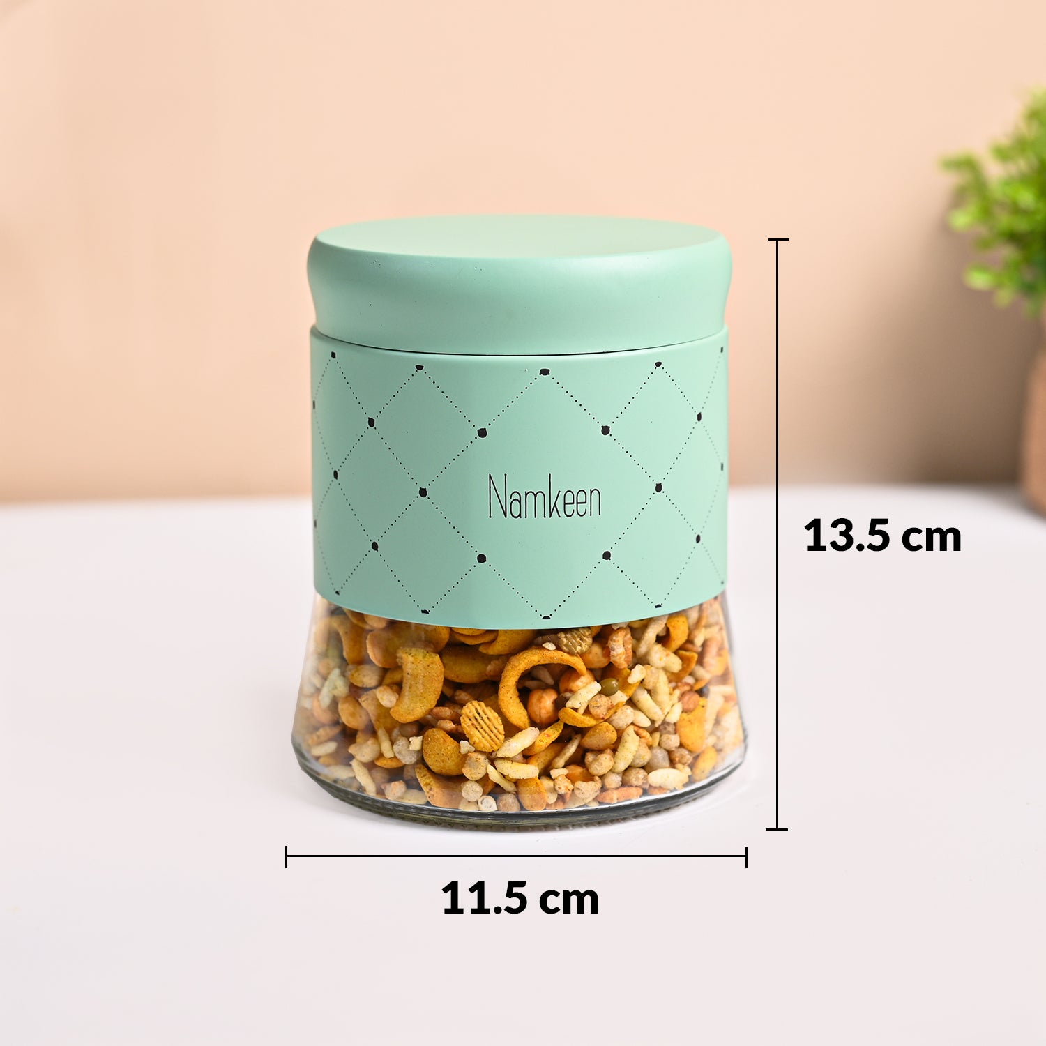 VON CASA Turquoise Argyle Biscuit & Namkeen Jar Set