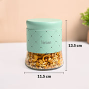 VON CASA Turquoise Argyle Biscuit & Namkeen Jar Set