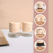 VON CASA Peach Argyle Chai & Cheeni Jar Set