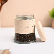 VON CASA Peach Argyle Chai & Cheeni Jar Set