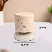 VON CASA Peach Argyle Chai & Cheeni Jar Set