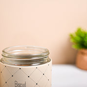 VON CASA Peach Argyle Biscuit & Namkeen Jar Set