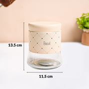 VON CASA Peach Argyle Biscuit & Namkeen Jar Set