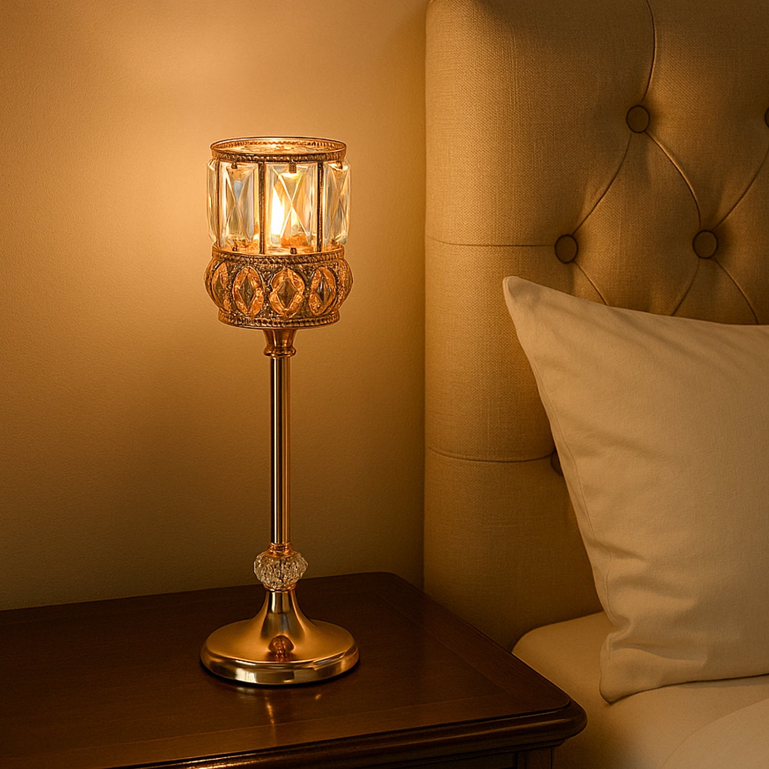 VON CASA Large Golden Filigree T-Light Holder