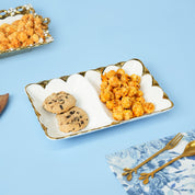 VON CASA Scalloped Ceramic Dish With 2 Compartment