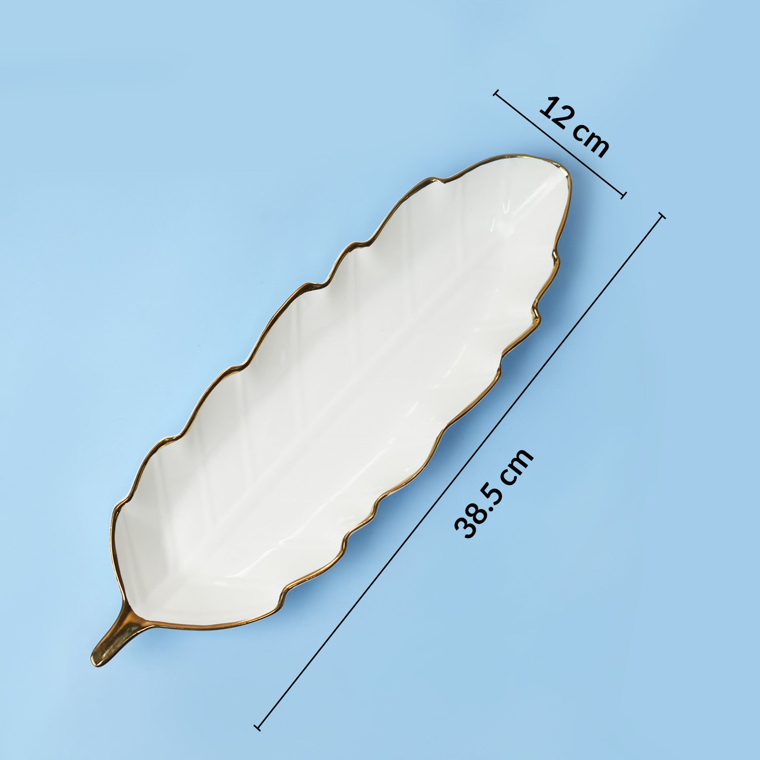 VON CASA Scalloped Ceramic Leaf Dish
