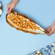 VON CASA Scalloped White Ceramic Leaf Dish