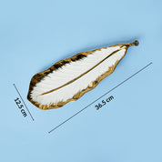 VON CASA Scalloped White Ceramic Leaf Dish