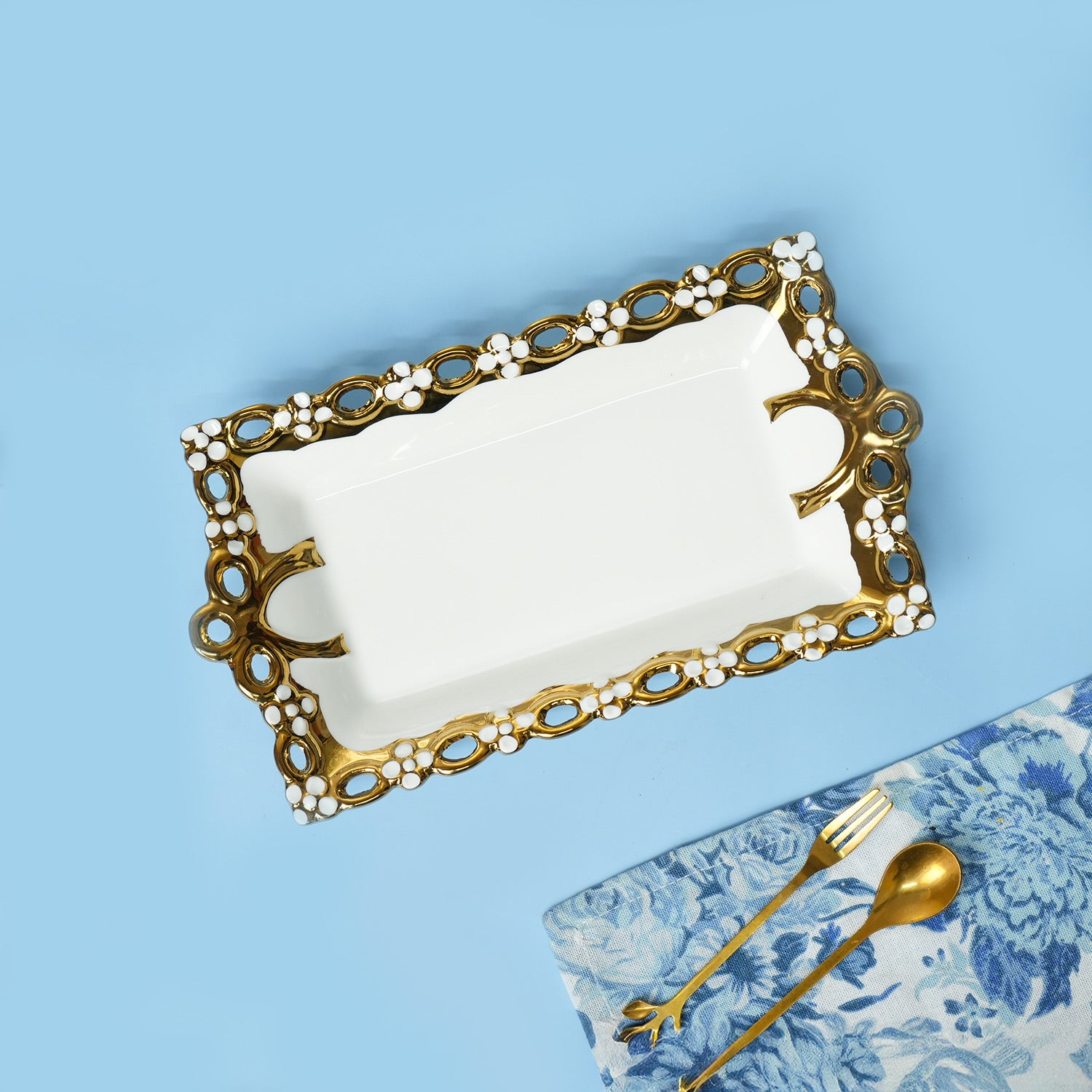 VON CASA Scalloped Ceramic Bow Dish