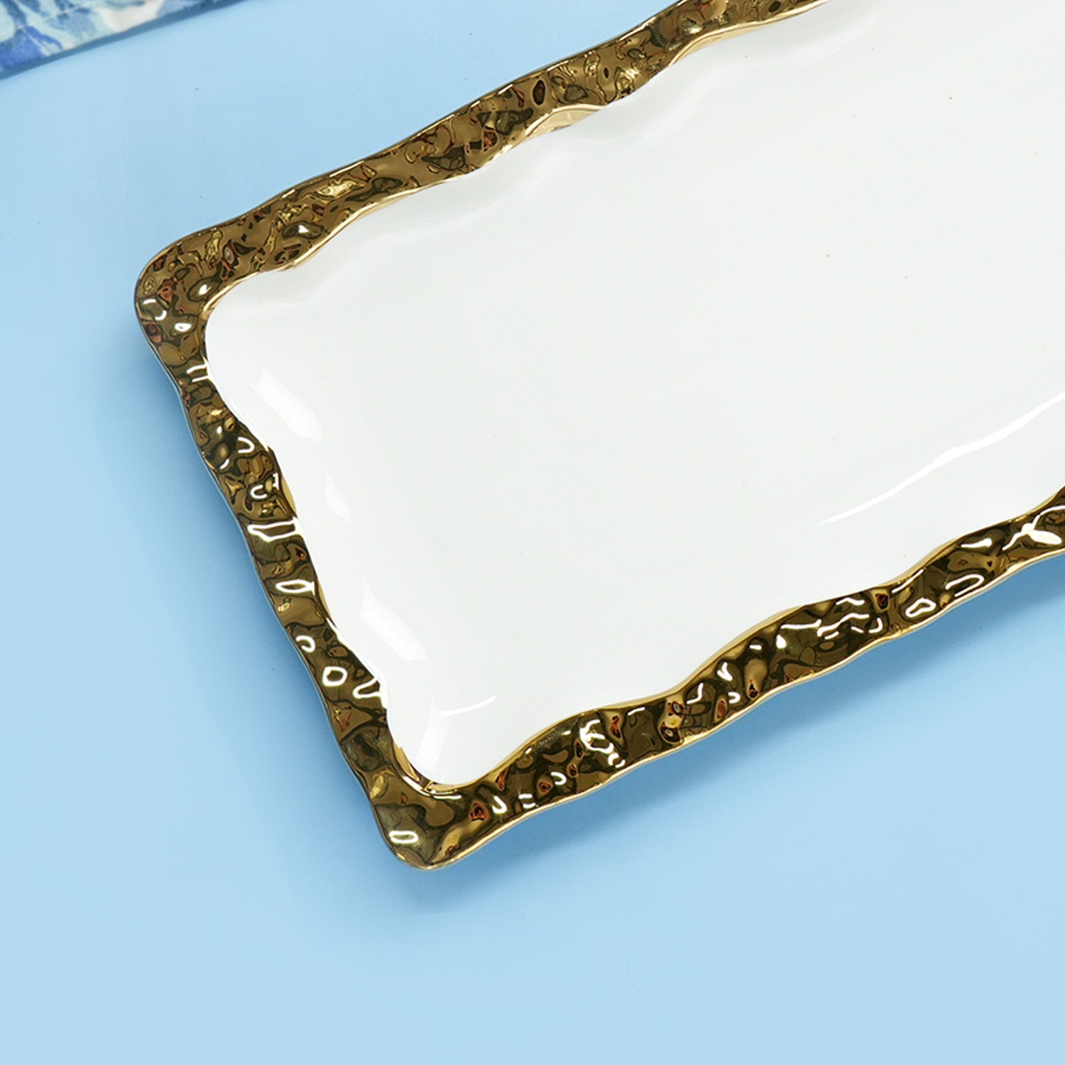 VON CASA Scalloped Ceramic Rectangular Dish