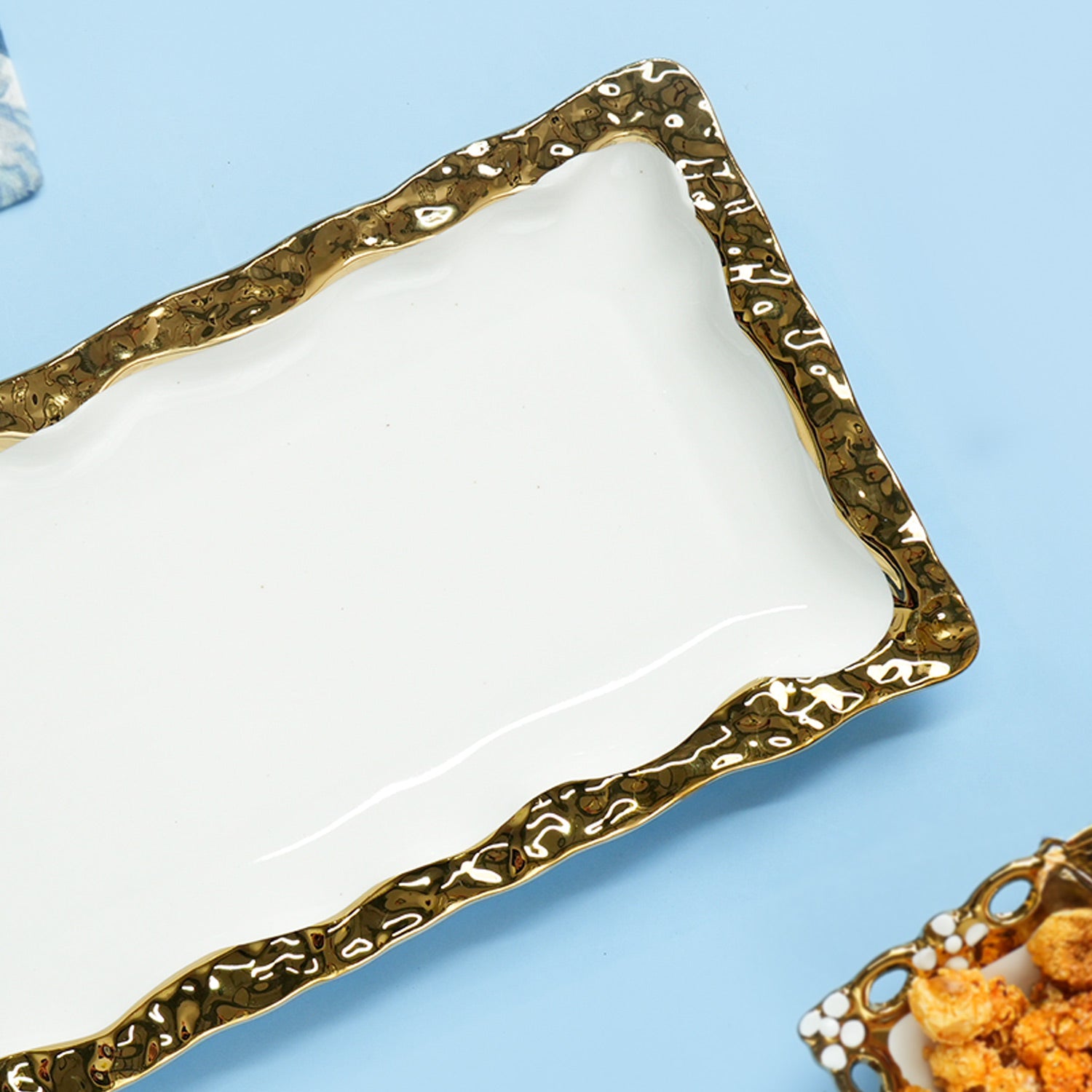 VON CASA Scalloped Ceramic Rectangular Dish