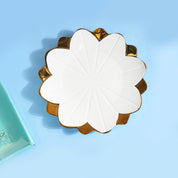 VON CASA Scalloped Ceramic Lotus Bowl