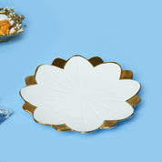 VON CASA Scalloped Ceramic Lotus Bowl