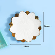 VON CASA Scalloped Ceramic Lotus Bowl