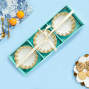 VON CASA Scalloped Ceramic Bowl Gift Set (Set Of 3)