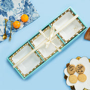 VON CASA Scalloped Ceramic Rectangular Bowl Gift Set (Set Of 3)