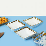 VON CASA Scalloped Ceramic Rectangular Bowl Gift Set (Set Of 3)