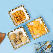 VON CASA Scalloped Ceramic Rectangular Bowl Gift Set (Set Of 3)