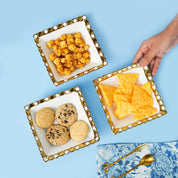 VON CASA Scalloped Ceramic Rectangular Bowl Gift Set (Set Of 3)
