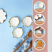 VON CASA Scalloped Ceramic Leaf Bowl Gift Set (Set Of 3)