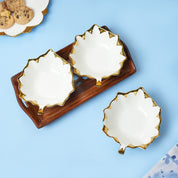 VON CASA Scalloped Ceramic Leaf Bowl Gift Set (Set Of 3)