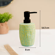 VON CASA Teal Green Wave Ceramic Bathroom Set (Set Of 2)