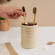 VON CASA Fine-Lined Ceramic Bathroom Set (Set Of 2)