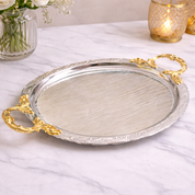 MARKET99 Oval Decorative Tray (Iron, 34.5 x 26cm)