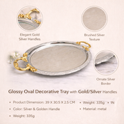 MARKET99 Oval Decorative Tray (Iron, 34.5 x 26cm)