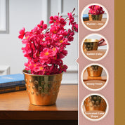 VON CASA Golden Iron Polka Embossed Planter