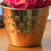 VON CASA Golden Iron Polka Embossed Planter