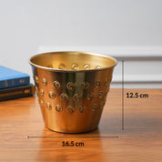 VON CASA Golden Iron Polka Embossed Planter