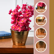 VON CASA Golden Iron Dotted Embossed Planter