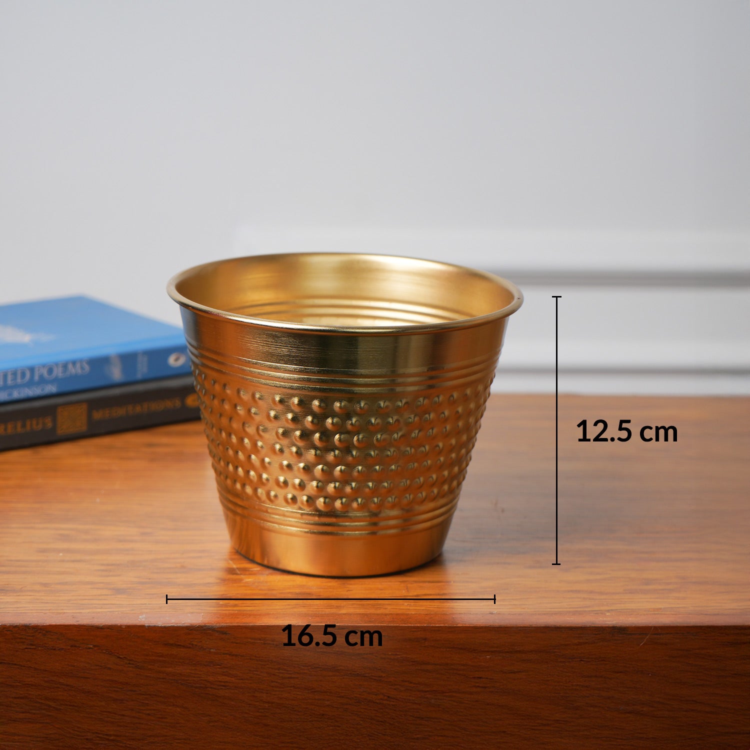 VON CASA Golden Iron Dotted Embossed Planter