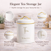 VON CASA White Iron Tea Storage Jar - 1100 mL
