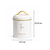 VON CASA White Iron Tea Storage Jar - 1100 mL