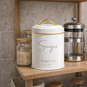 VON CASA White Iron Sugar Storage Jar - 1100 mL