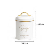 VON CASA White Iron Sugar Storage Jar - 1100 mL
