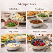 VON CASA Multi-Color Ceramic Chutney Bowl Set - 4 Pcs, 90mL Each