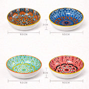 VON CASA Multi-Color Ceramic Chutney Bowl Set - 4 Pcs, 90mL Each
