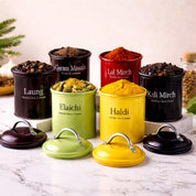 VON CASA Multi-Color Galvanised Iron Spice Storage Set - 6 Pcs, 250mL
