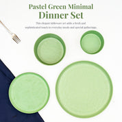 VON CASA Hammered Green Dinner Set – 20 Pcs