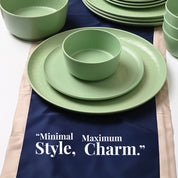VON CASA Hammered Green Dinner Set – 20 Pcs