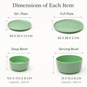 VON CASA Hammered Green Dinner Set – 20 Pcs