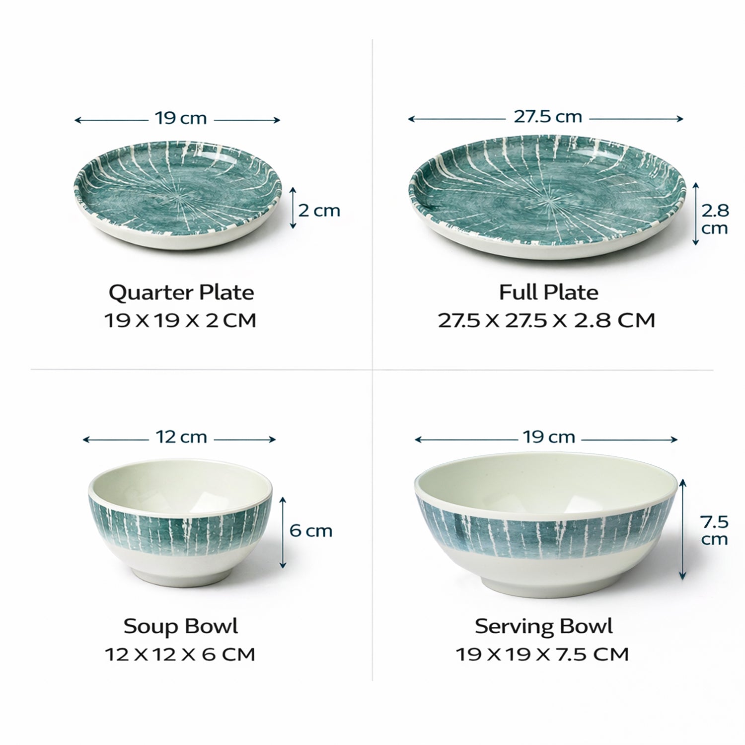 VON CASA Dreams Blue Dinner Set – 14 Pcs