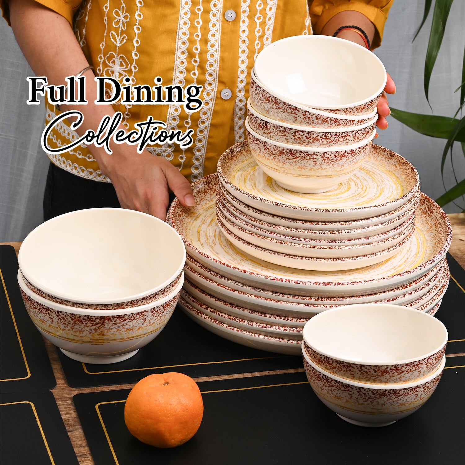 VON CASA Cream Dreams Spiral Dinner Set – 20 Pcs